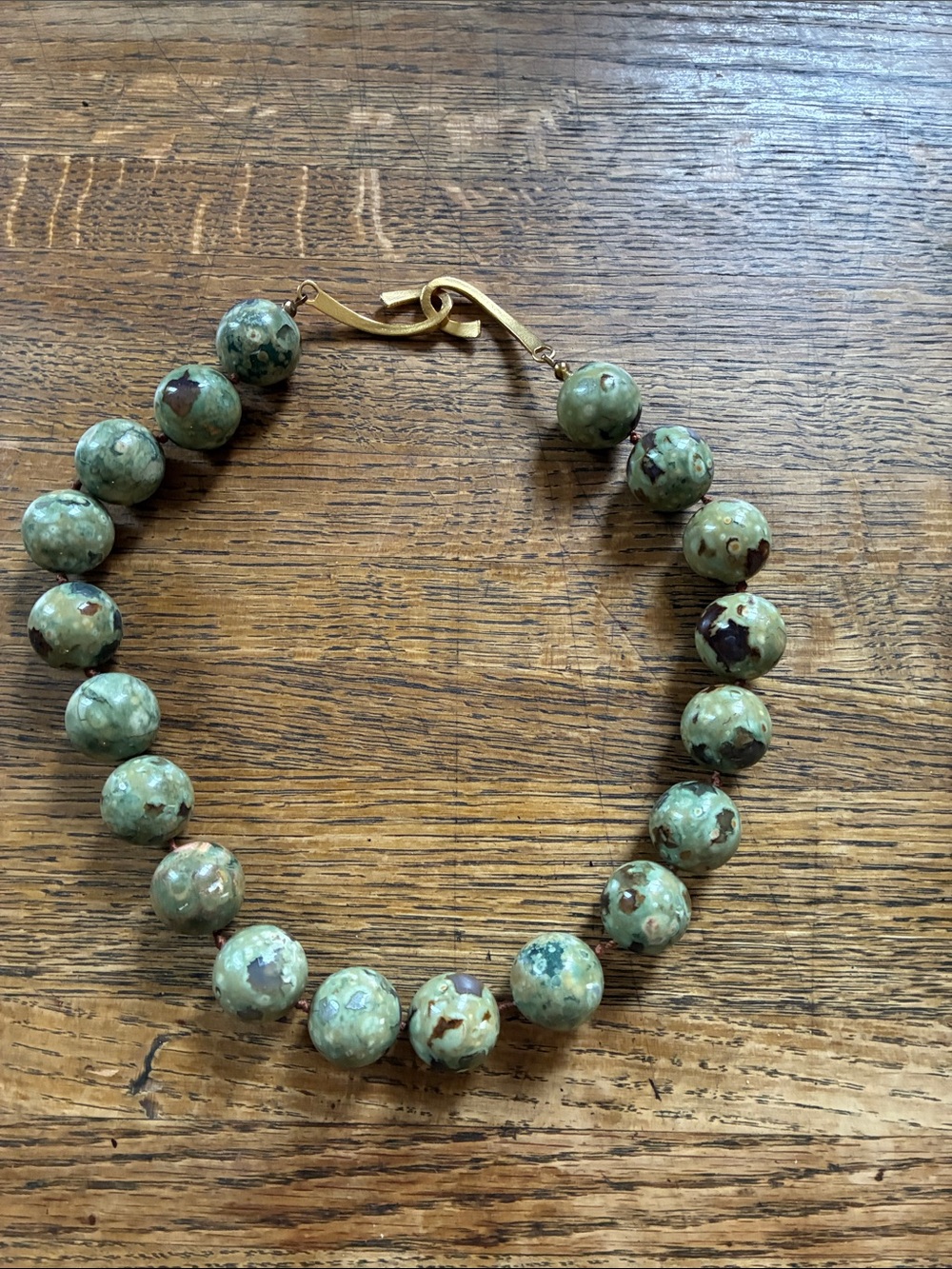 Green Bead Necklace - Unbranded
